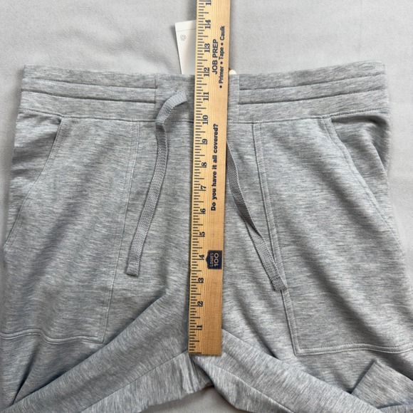 Quince SuperSoft Fleece Cropped Wide Leg Pants Heather Grey Medium NWT LB19583 - Picture 9 of 11